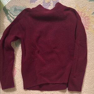 Uniqlo Red Cowl Neck Sweater Soft Knit Classic